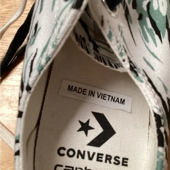 Carhartt Wip Chuck Converse Low Top Sneakers in White and Mint. 238 - Picture 4 of 7